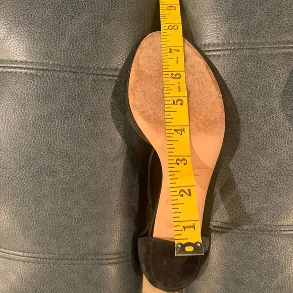 Kate Spade Black Suede  Open Toe Heels - Picture 10 of 12